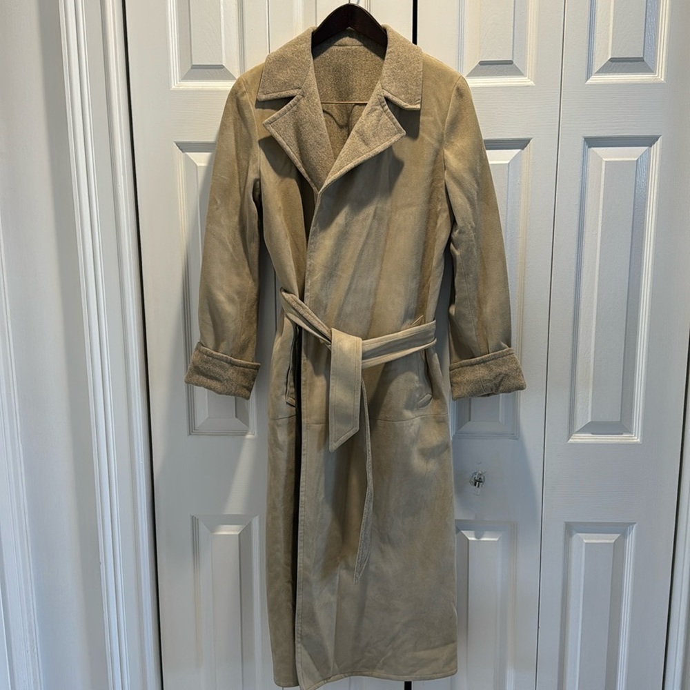 Ralph Lauren black label suede and cashmere reversible coat
